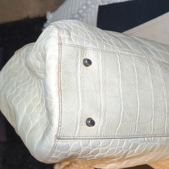 Furla Cream Satchel with Navy Scarf Accent NOW ONLY $130 - Picture 6 of 10